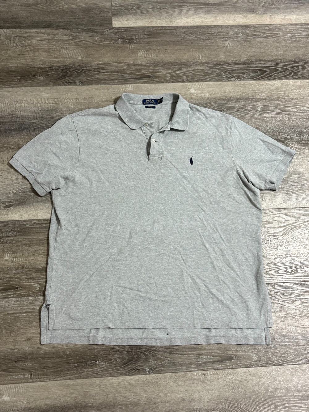 Polo Ralph Lauren Grey Polo Shirt Preppy Retro Work Casual - Men’s XXL 2XL